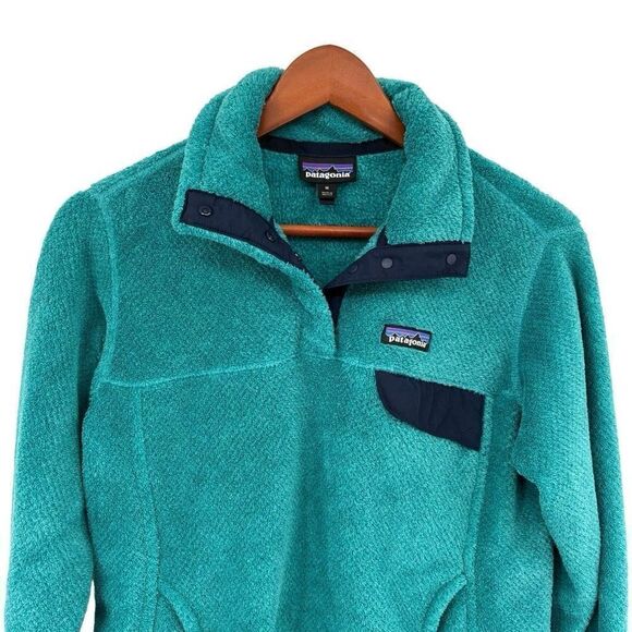Patagonia‎ Women’s Re-Tool Snap-T Fleece Pullover Jacket Teal Medium - Picture 3 of 7